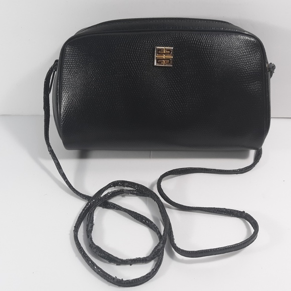 Givenchy Handbags - GIVENCHY Vintage Black Leather Crossbody Bag